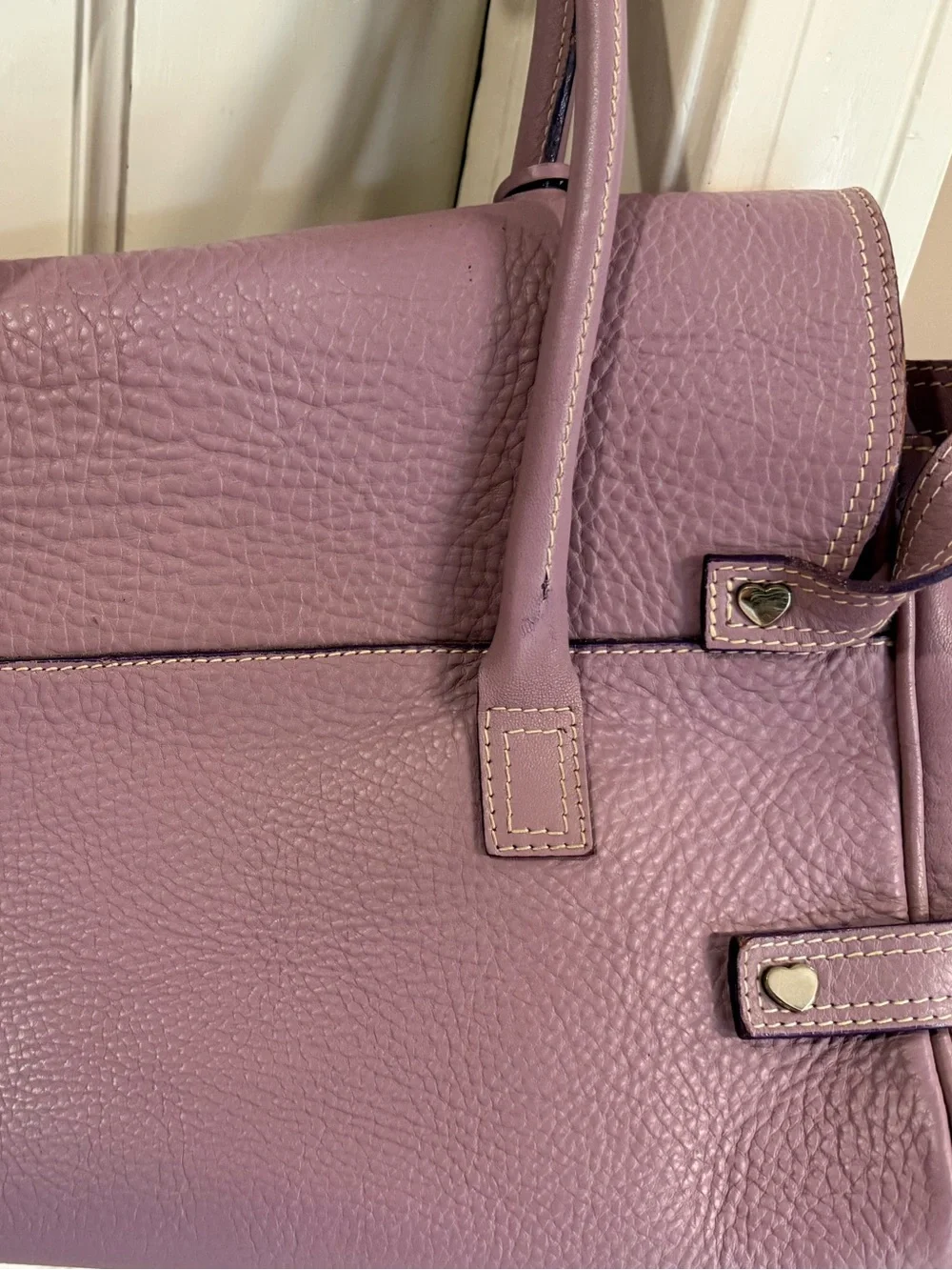 Luella Giselle Lilac Pebbled Leather Handbag